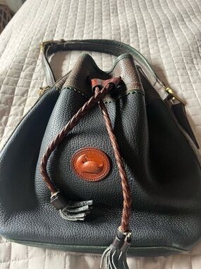 Vintage Dooney & Bourke Purse Teton Bucket Leather Drawstring Bag